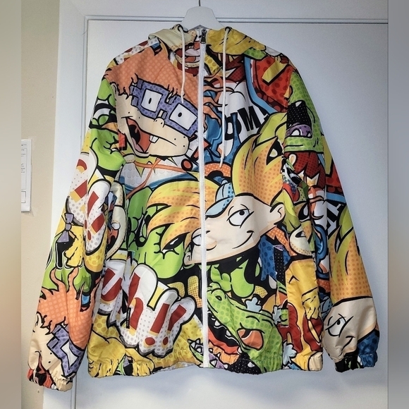 MEMBERS ONLY Hey Arnold Themed Windbreaker Multicolored Size L.. - Picture 2 of 16